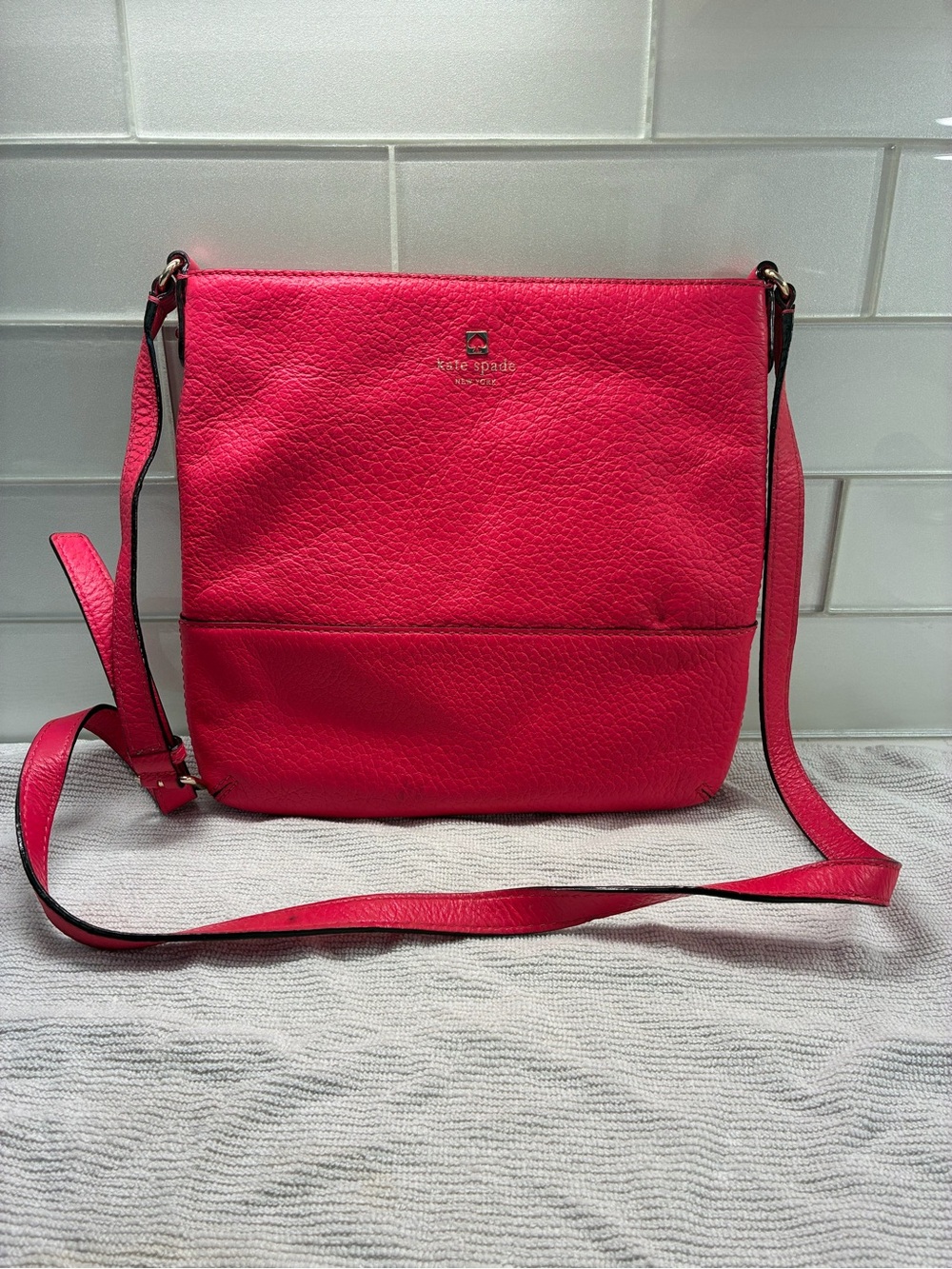 kate spade Hot Pink Pebbled Leather Crossbody Bag